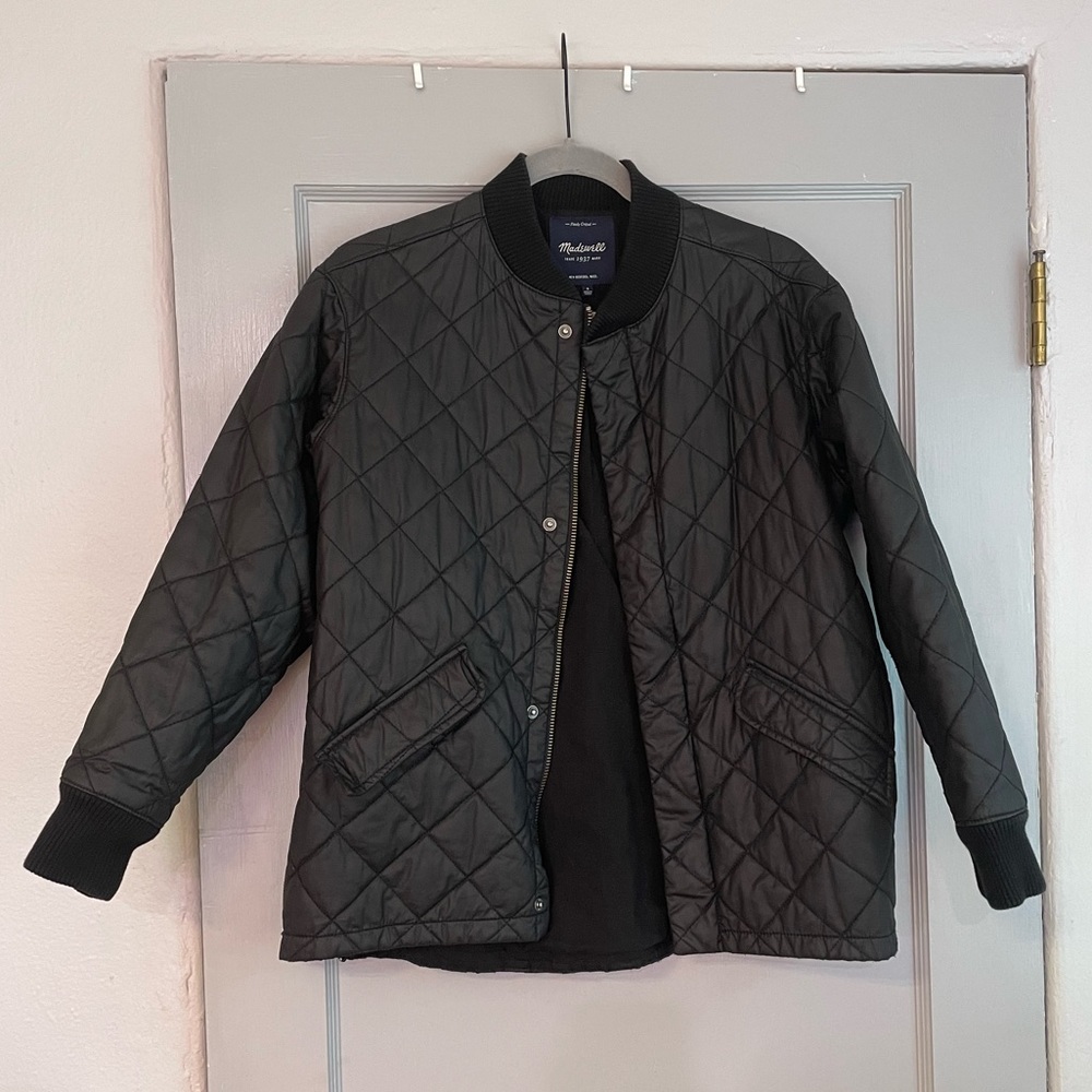 Madewell black quilted bomber-type jacket